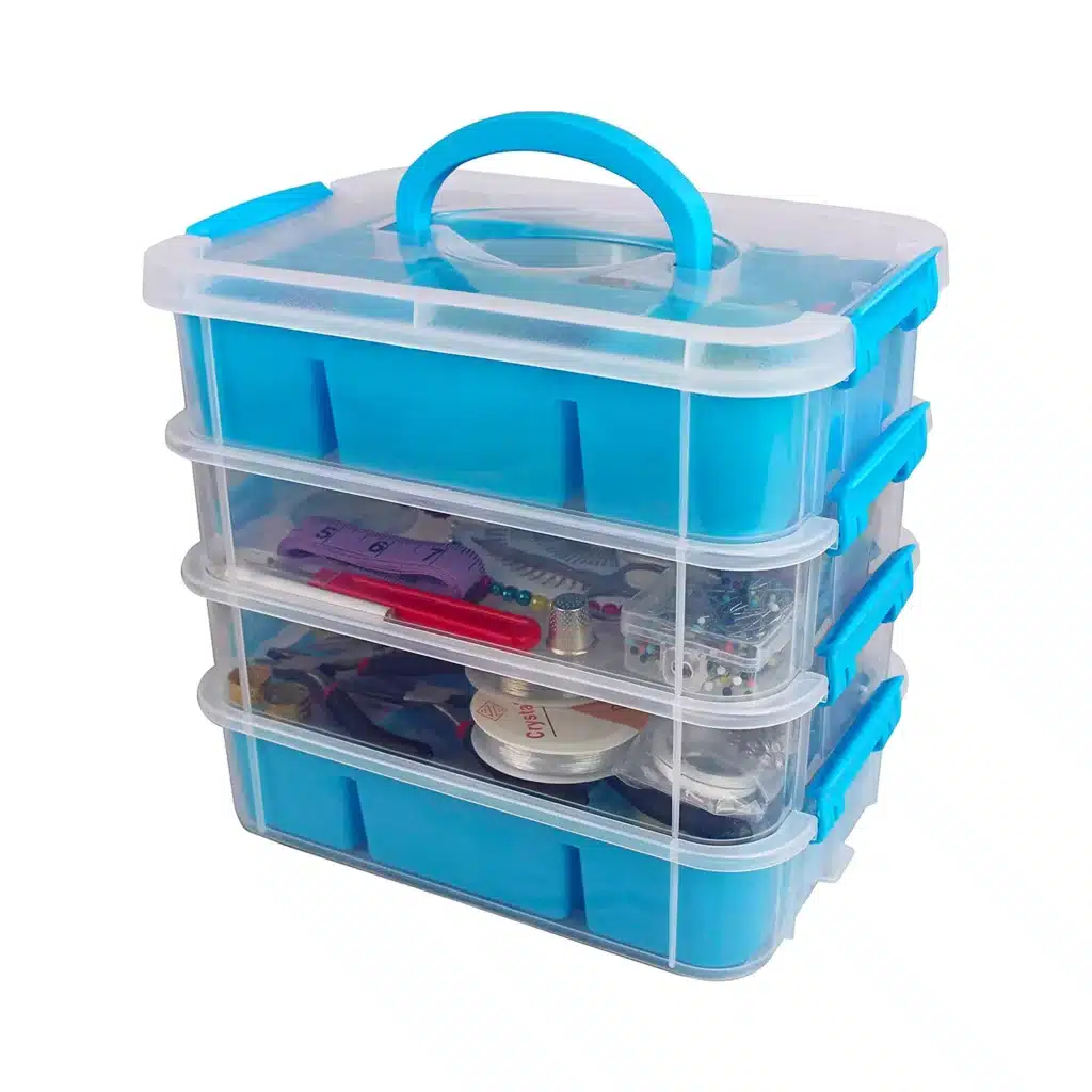 Stackable Storage Container with 2 Trays