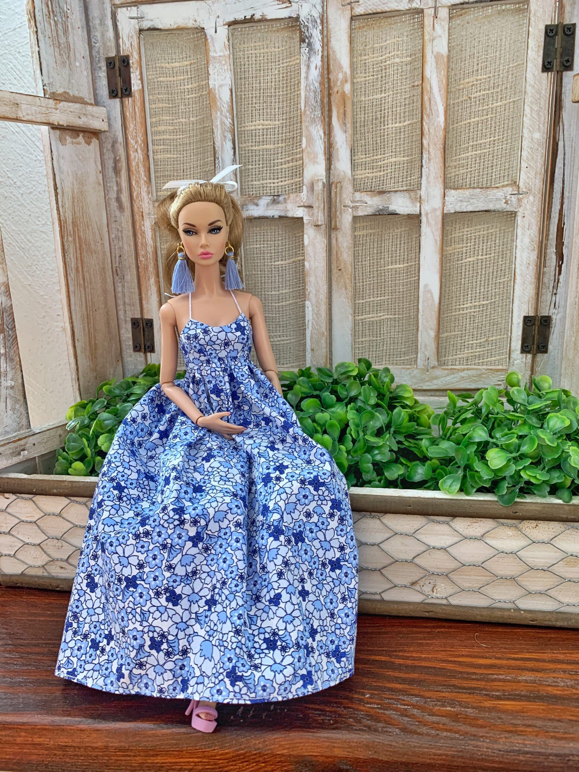 Hand Embroidered Barbie Gown In Blue Colour – Spend Worth Clothing | All  Rights Reserved.