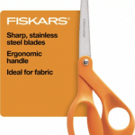 Oryginalne nożyczki do tkanin Fiskars z pomarańczowymi uchwytami