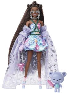 Barbie Extra Fancy Doll in Teddy-Print Gown with Sheer Train